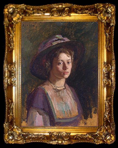 framed  Heinrich Martin Krabbe Young Lady, ta009-2
